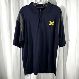 Colosseum shirt men’s size xl x-large blue grey yellow polo M for Michigan game